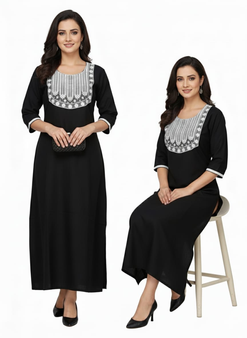 BLACK COLOUR WOMEN KURTI NEW