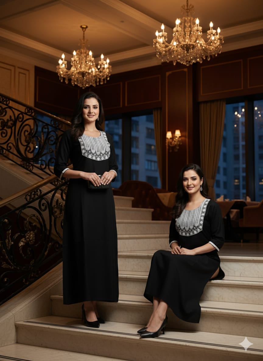 BLACK COLOUR WOMEN KURTI NEW